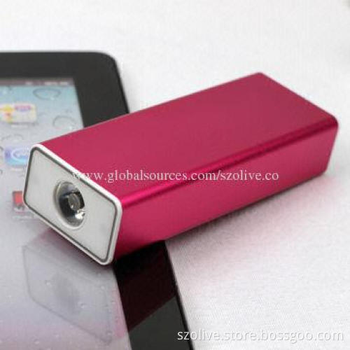 Aluminum Case Battery Power Banks with Hand Warmer, 5V 2,000mA Output
